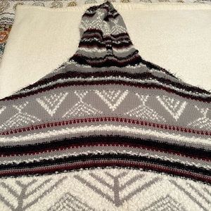 Warm and cozy hooded poncho. One size fits all. Like new condition